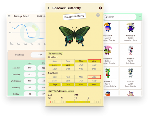 animal crossing animal guide app screenshot