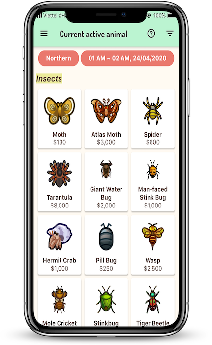 animal crossing animal guide app screenshot